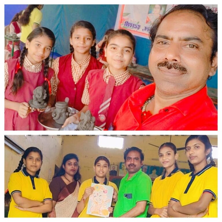 पर्यावरण संरक्षण का संदेश देने हेतु मिट्टी के श्री गणेश बनाने की कार्यशाला रानी अवंती हायर सेकेंडरी स्कूल इटारसी में आयोजित की गई।
