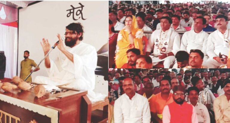 ब्रह्म रूपी गुरुदेव जी के प्रवचनों का श्रोताओं ने लिया भरपूर धर्म-लाभ मानस मंच पर आयोजित हो रहा यह धर्म महोत्सव
