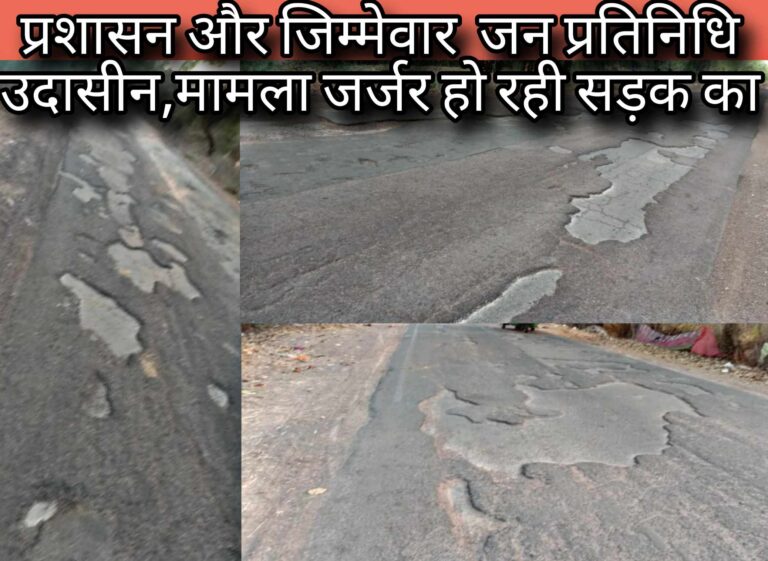 सो रही सरकार प्रशासन और जिम्मेवार जन प्रतिनिधि उदासीन,मामला जर्जर हो रही सड़क का