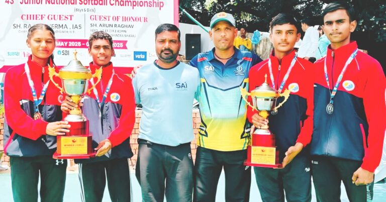 जूनियर नेशनल सॉफ्टबॉल 43वीं चैंपियनशिप चंडीगढ़ में प्रतिभा लोधी को स्वर्ण एवं विक्की सेन ,ऋषि साहू ,संकल्प झा को मिला रजत पदक