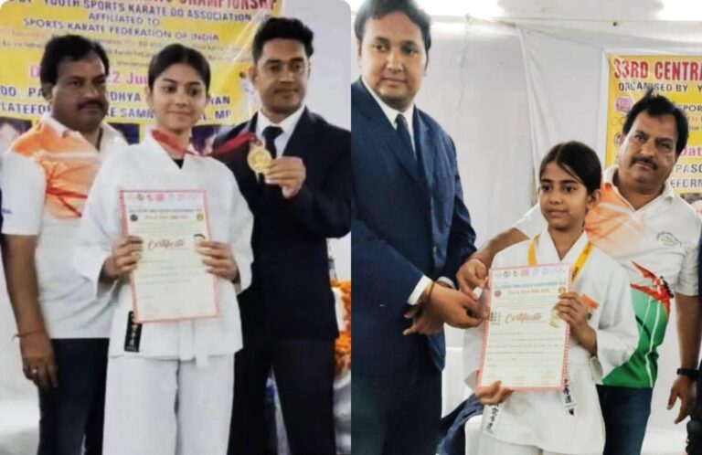 33वीं सेंट्रल इंडिया कराटे प्रतियोगिता में टीकमगढ़ की बेटियों ने रचा इतिहास एक ही परिवार की दो बहनों का कमाल, गोल्ड और कांस्य पदक जीतकर रचा नया कीर्तिमान भोपाल में आयोजित टूर्नामेंट में कुल 8 खिलाड़ियों ने जीते पदक, जिले में खुशी की लहर