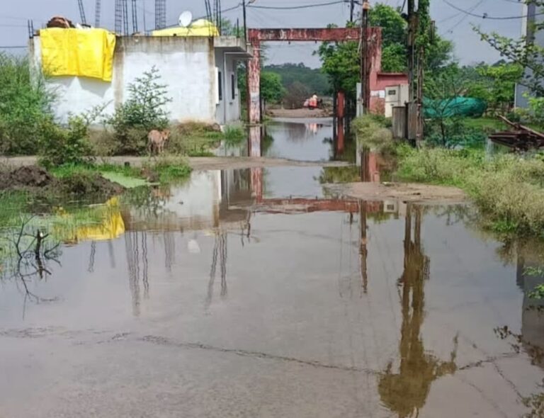 कुलामड़ी रोड स्थित एसआरपी ग्रीन कालोनी वासी बारिश का पानी भरने से परेशान