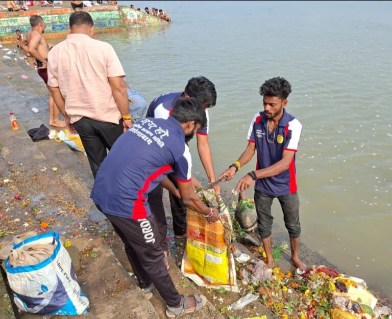 जय हो सामाजिक कल्याण समिति द्वारा माँ नर्मदा घाट स्वच्छता अभियान का 269वां सप्ताह