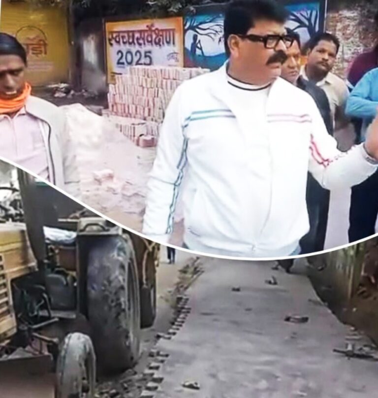 नपा अध्यक्ष अब्दुल गफ्फार ऊर्फ पप्पू मलिक ने पेवर्स का काम रुकवाया सड़क से अधिक ऊंचाई पर लगाए जा रहे थे पेवर्स ठेकेदार को लगाई फटकार